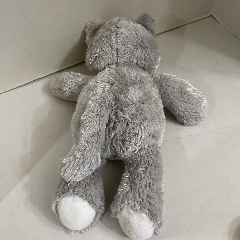 Build A Bear Cat Gray White Kitty Silver Plush Doll Toy Stuffed Animal Kitten 16